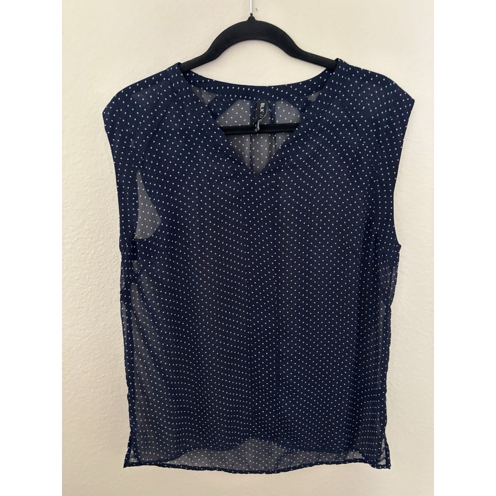 BLK  LT Size‎ S Polka Dot Short Sleeve Tank (A476)